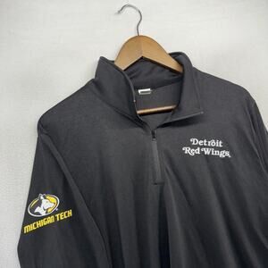Detroit Red Wings Quarter Zip Mens XL Black Michigan Tech University SGA NEW